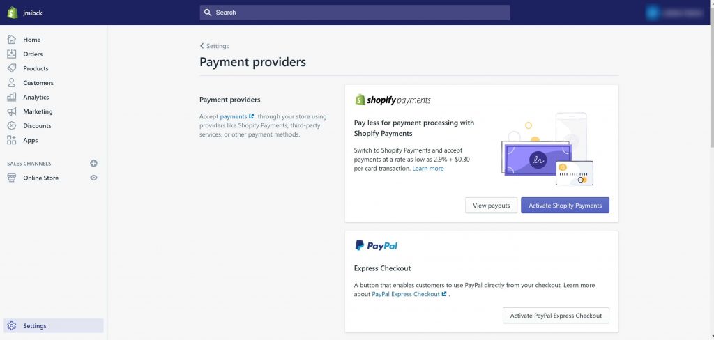Shopify Payment Providers