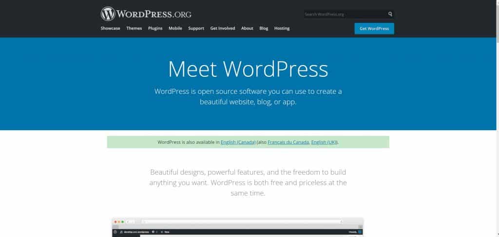 WordPress Homepage